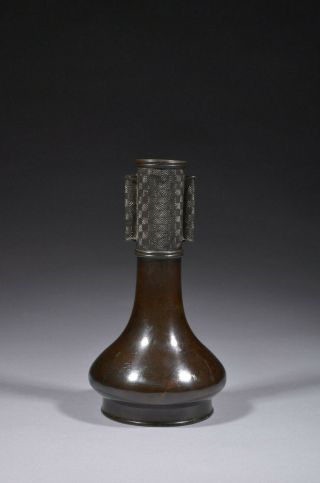 Antique Chinese Bronze Bottle Vase,  Late Ming - Early Qing Dynasty