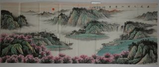 Fine Large Chinese Painting Signed Master Song Wenzhi Unframed R0011