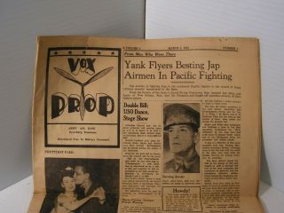 1943 Army Base Newspaper Vox Prop Volume 1 Number 1 Dyersburg Tennessee March 5