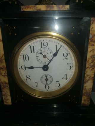 Antique French Marble & Gilt Bronze Ornate Candelabras & Mantle Clock 8