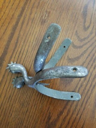 Us Dragoon Cavalry Spurs 1841 Steel Rare Enlisted Box Spurs W/ Spikes