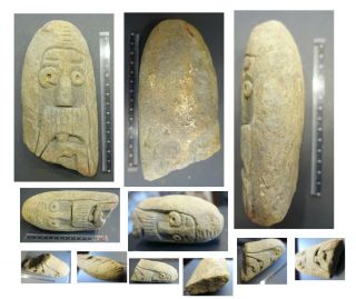 Extremely Rare Viking Head Carved In Stone,  Piece Rare And Unique,  Possible Viii