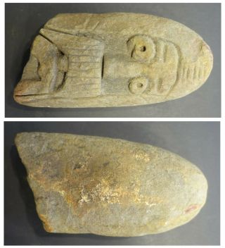 Extremely rare Viking head carved in stone,  piece Rare and unique,  possible VIII 2