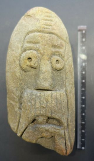 Extremely rare Viking head carved in stone,  piece Rare and unique,  possible VIII 4