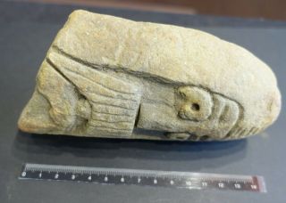 Extremely rare Viking head carved in stone,  piece Rare and unique,  possible VIII 6