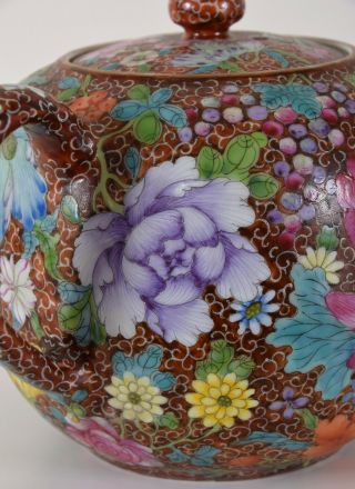 Fine Chinese Republic Flower Decorated Porcelain Teapot Qianlong Mark 11