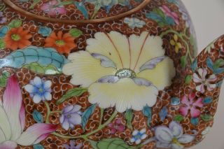 Fine Chinese Republic Flower Decorated Porcelain Teapot Qianlong Mark 12