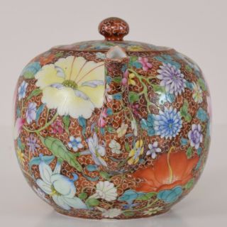 Fine Chinese Republic Flower Decorated Porcelain Teapot Qianlong Mark 5