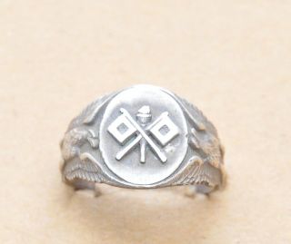 Vintage Sterling Silver Us Army Signal Corps Ring Size - 9.  75 129