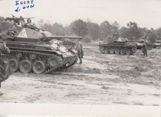Snapshot Photo 558th Armored Battalion M - 24 Chaffee Tanks Nato 136