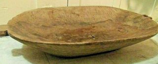 Hand Carved Antique Wooden Dough Bowl,  26 