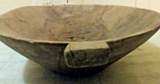 Hand Carved Antique Wooden Dough Bowl,  26 