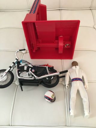 EVEL KNIEVEL IDEAL STUNT CYCLE ONE OF A KIND CUSTOM EVIL TOY FIGURE VTG 70 ' S 12