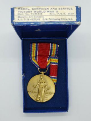 Wwii Campaign & Service Victory Medal 1941 - 1945 World War Ii.  Ww2