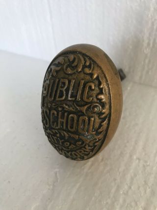 Antique C1900 Brass York City Public School Door Knob Board Of Education L10