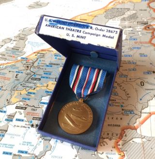 World War Ii Us Marine Corps American Campaign Medal Us Usmc Ww2 Zb4701