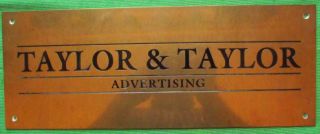 Brass Vintage Antique Sign Plaque : Taylor & Taylor Advertising