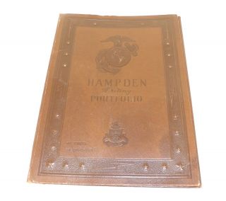 Wwii Hampden Writing Portfolio Leather Usmc Ww2 1939 - 1945 Era Bolts And Stars