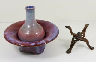 Fine Antique Chinese Sang de boeuf Oxblood Vase and Bowl 11