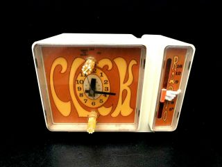 VINTAGE ANTIQUE PETER MAX TYPE PSYCHEDELIC FLOWER POWER OLD HIPPIE CLOCK RADIO 3