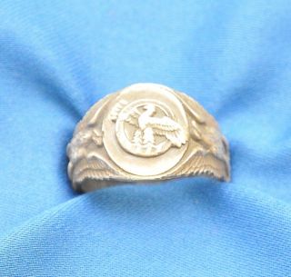 Vintage Sterling Silver Us Army Raptured Duck Ring Size - 10 112