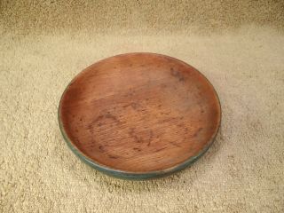 Old Wooden Very Small Turned Dough Bowl Robin Egg Blue Paint 7