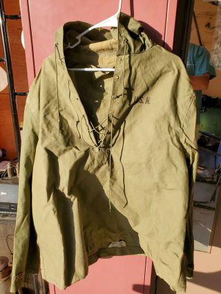 WW2 US NAVY NEAR Foul Weather Rain Deck Coat/Jacket Size Large EXCLT CNDT 2