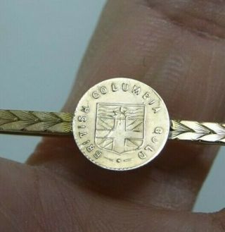 British Columbia Gold Coin Dated 1912 Mounted On Gold Brooch - Very Rare L@@k