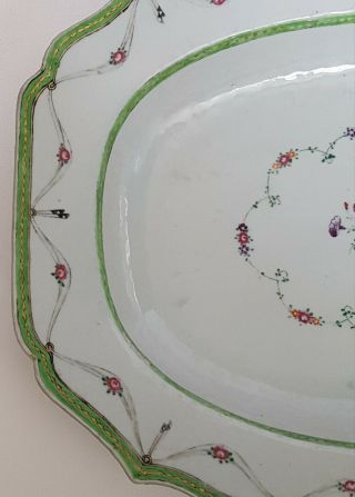 VERY LARGE ANTIQUE CHINESE PORCELAIN FAMILLE ROSE DISH/PLATE 2 2