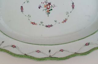 VERY LARGE ANTIQUE CHINESE PORCELAIN FAMILLE ROSE DISH/PLATE 2 3