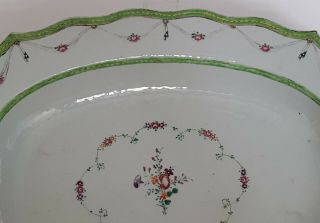 VERY LARGE ANTIQUE CHINESE PORCELAIN FAMILLE ROSE DISH/PLATE 2 4