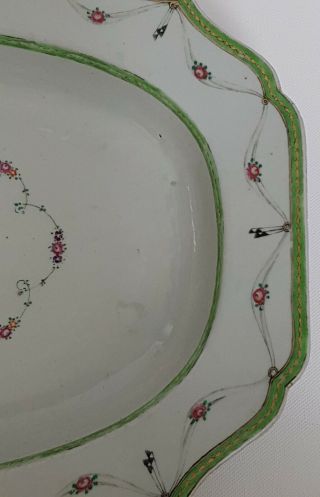 VERY LARGE ANTIQUE CHINESE PORCELAIN FAMILLE ROSE DISH/PLATE 2 5