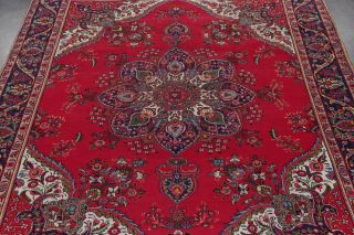 VINTAGE Geometric RED Persian Area Rug Oriental Large Hand - Knotted Wool 10 ' x13 ' 3