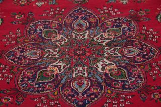 VINTAGE Geometric RED Persian Area Rug Oriental Large Hand - Knotted Wool 10 ' x13 ' 4
