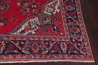 VINTAGE Geometric RED Persian Area Rug Oriental Large Hand - Knotted Wool 10 ' x13 ' 5