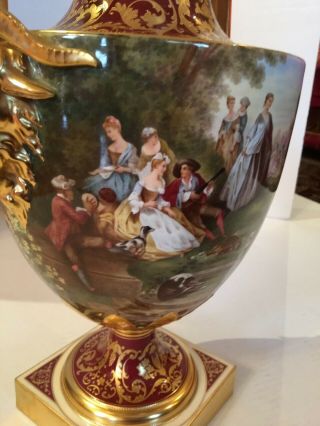 Monumental Antique KPM Hand Painted Porcelain Vase 10
