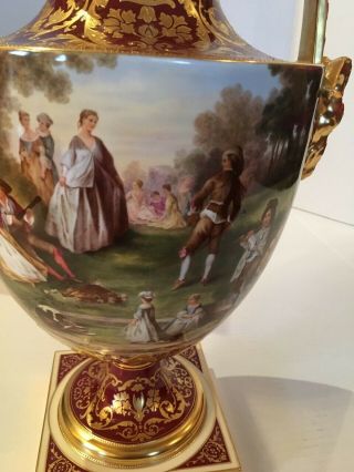 Monumental Antique KPM Hand Painted Porcelain Vase 11