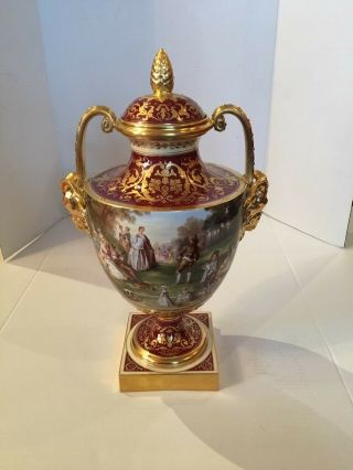 Monumental Antique KPM Hand Painted Porcelain Vase 2