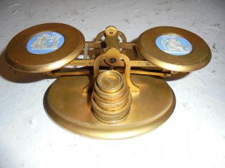 Quality Jasper Ware Brass Postal Scales,  Postage Scales,  Weights Ref 4352