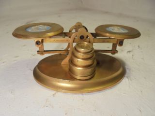 Quality Jasper ware Brass Postal Scales,  Postage Scales,  Weights ref 4352 4