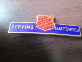 Cdn WWI Pin.  Salvation Army.  Serving the Forces 2
