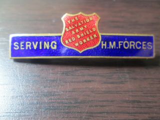 Cdn WWI Pin.  Salvation Army.  Serving the Forces 3
