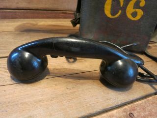 WWII Vintage Signal Corps US ARMY Telephone With Case - PARTS 6