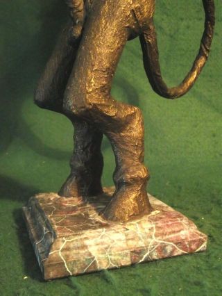 Antique Patina Style Bronzed Nude Demon Occult Statue Phallic Devil Sculpture 2