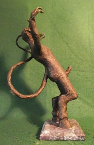 Antique Patina Style Bronzed Nude Demon Occult Statue Phallic Devil Sculpture 3