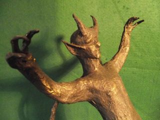 Antique Patina Style Bronzed Nude Demon Occult Statue Phallic Devil Sculpture 4