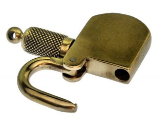 Antique Padlock With Side Screw Key 1⅜ " Brass - Unusual - P496
