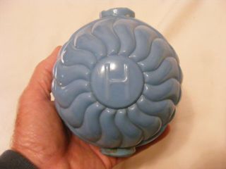 Blue Lightning Rod Globe or Ball marked R H F,  fancy pattern, 3