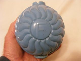 Blue Lightning Rod Globe or Ball marked R H F,  fancy pattern, 5