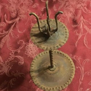 Old Wrought Iron Candle Holder 11 " X 6 " 1700 